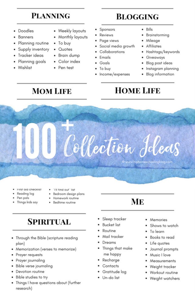 100 Bullet Journal Collection Ideas