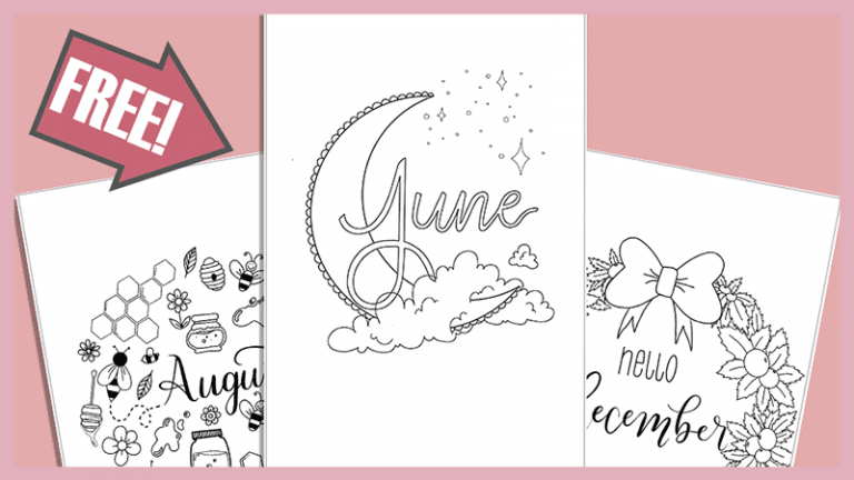 12 Months Of Free Cover Page Printables For Your Bullet Journal The 