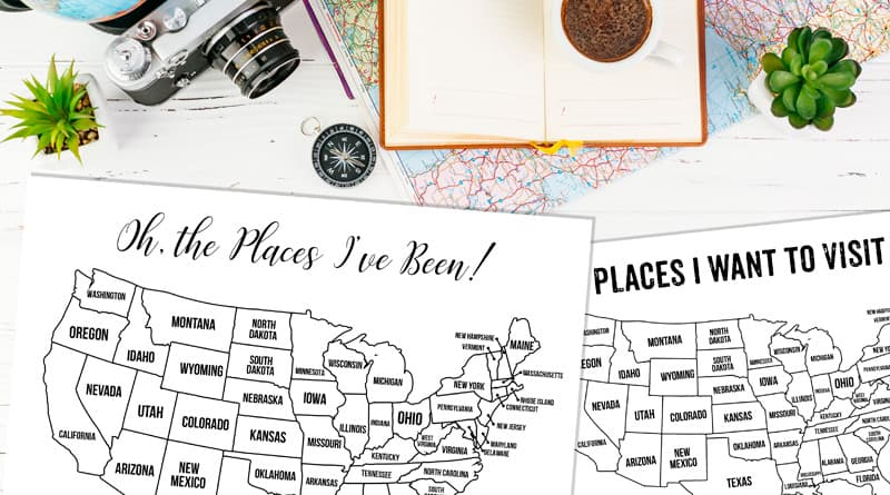 13 Free Printable USA Travel Maps For Your Bullet Journal USA Map 