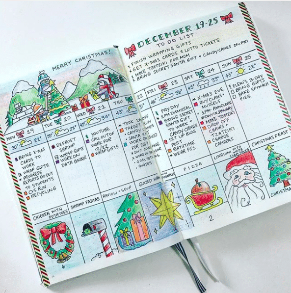 15 Christmas Bullet Journal Layout Ideas FREE Printable Christmas 