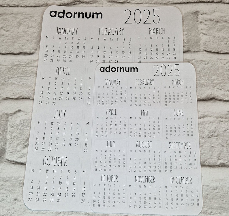 2025 Calendar Booklet Printable Stickers Moria Klarika