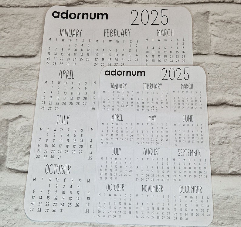 2025 Calendar Month Grid Stickers Ori Monthly Bullet Journal Planner 