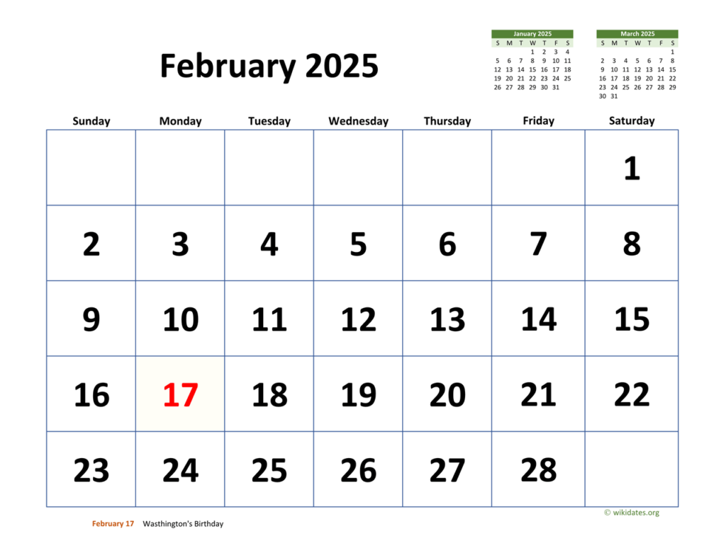 2025 February Calendar Printable Images Free Full Page Size Brena Clareta