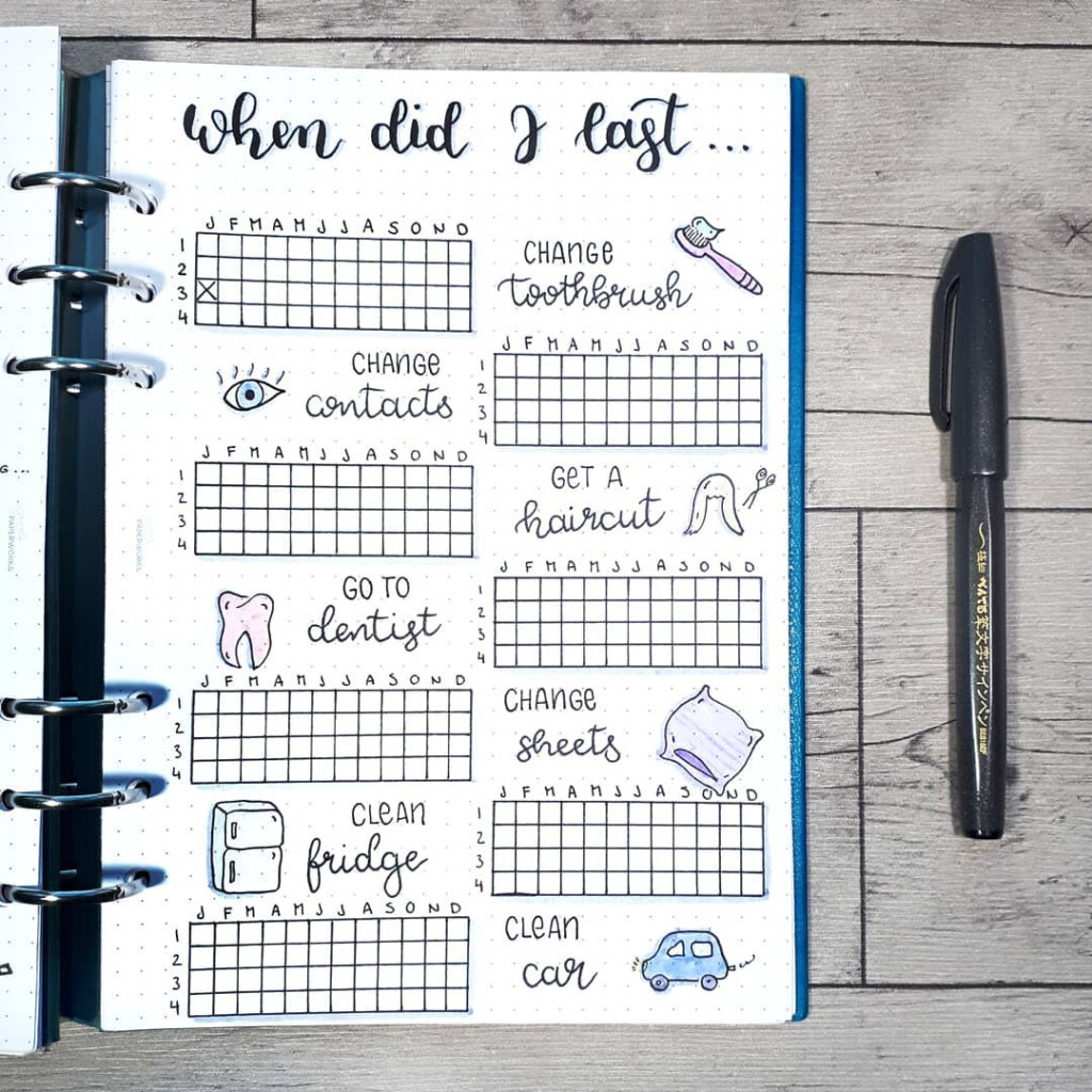 22 Bullet Journal Cleaning Schedule Trackers To Keep Your Home Squeaky 