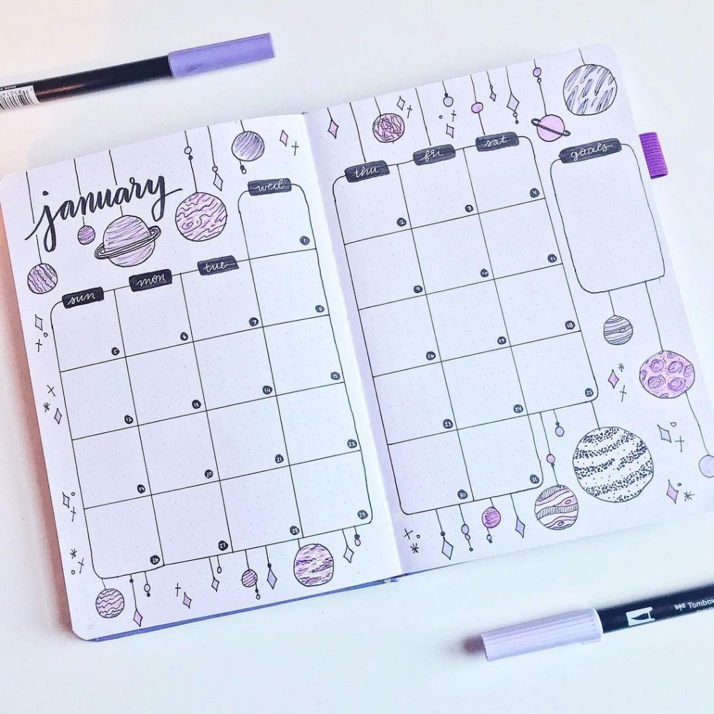 35 Gorgeous Bullet Journal Monthly Spreads You ll Love