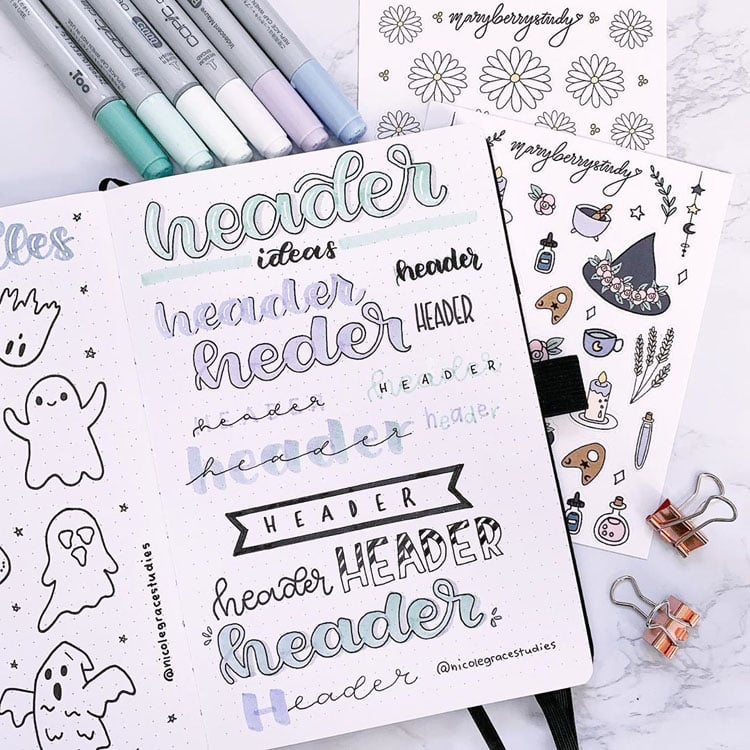 35 Stunning Bullet Journal Header And Title Ideas Beautiful Dawn Designs