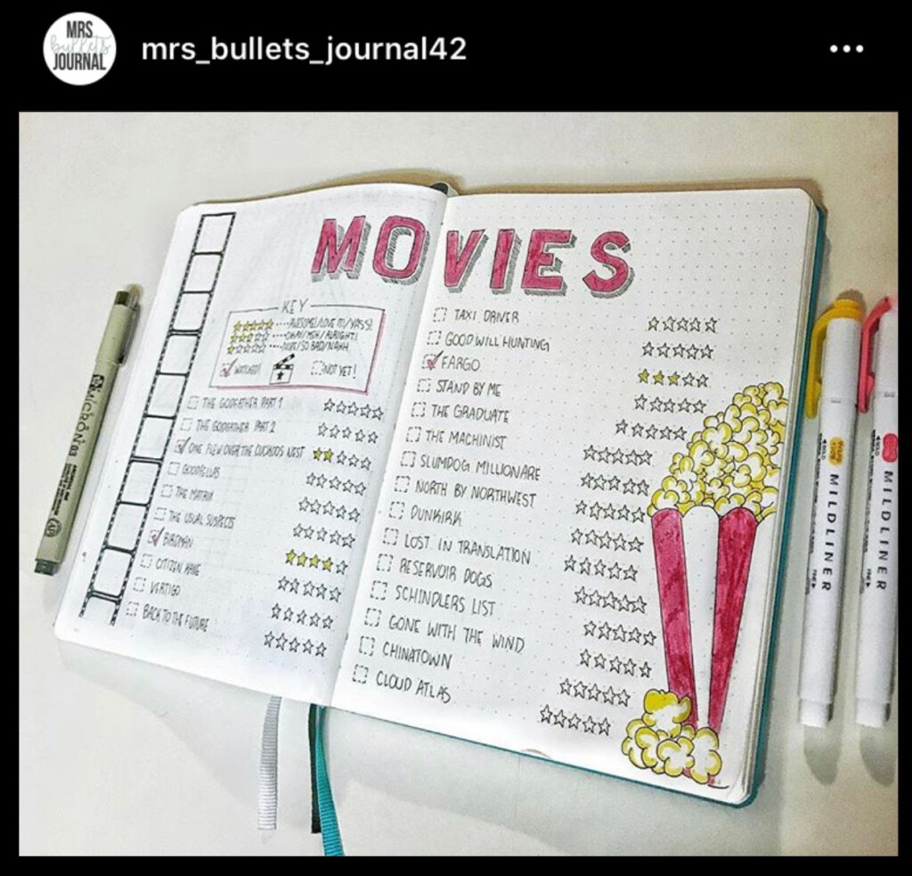 37 Gorgeous Bullet Journal Movie Tracker Ideas In 2020 Bullet Journal 