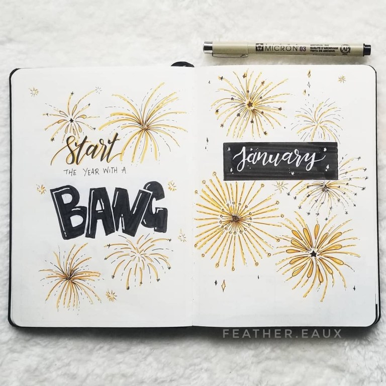 39 Best January Bullet Journal Cover Spreads Juelzjohn