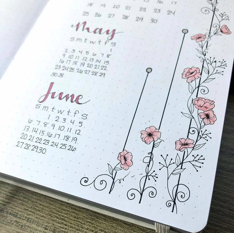 45 Beautiful Bullet Journal Flower Doodles Joyful Journaler