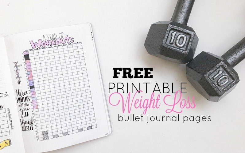 5 Free Printable Bullet Journal Weight Loss Pages The Petite Planner