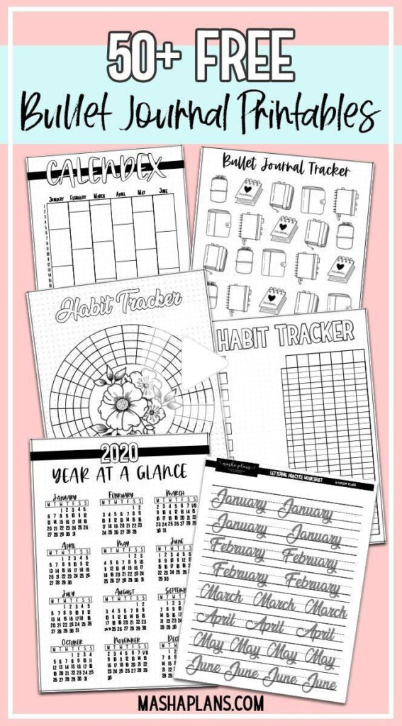 50 FREE Bullet Journal Printables Bullet Journal Print Bullet 