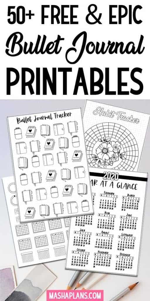 50 FREE Bullet Journal Printables Masha Plans