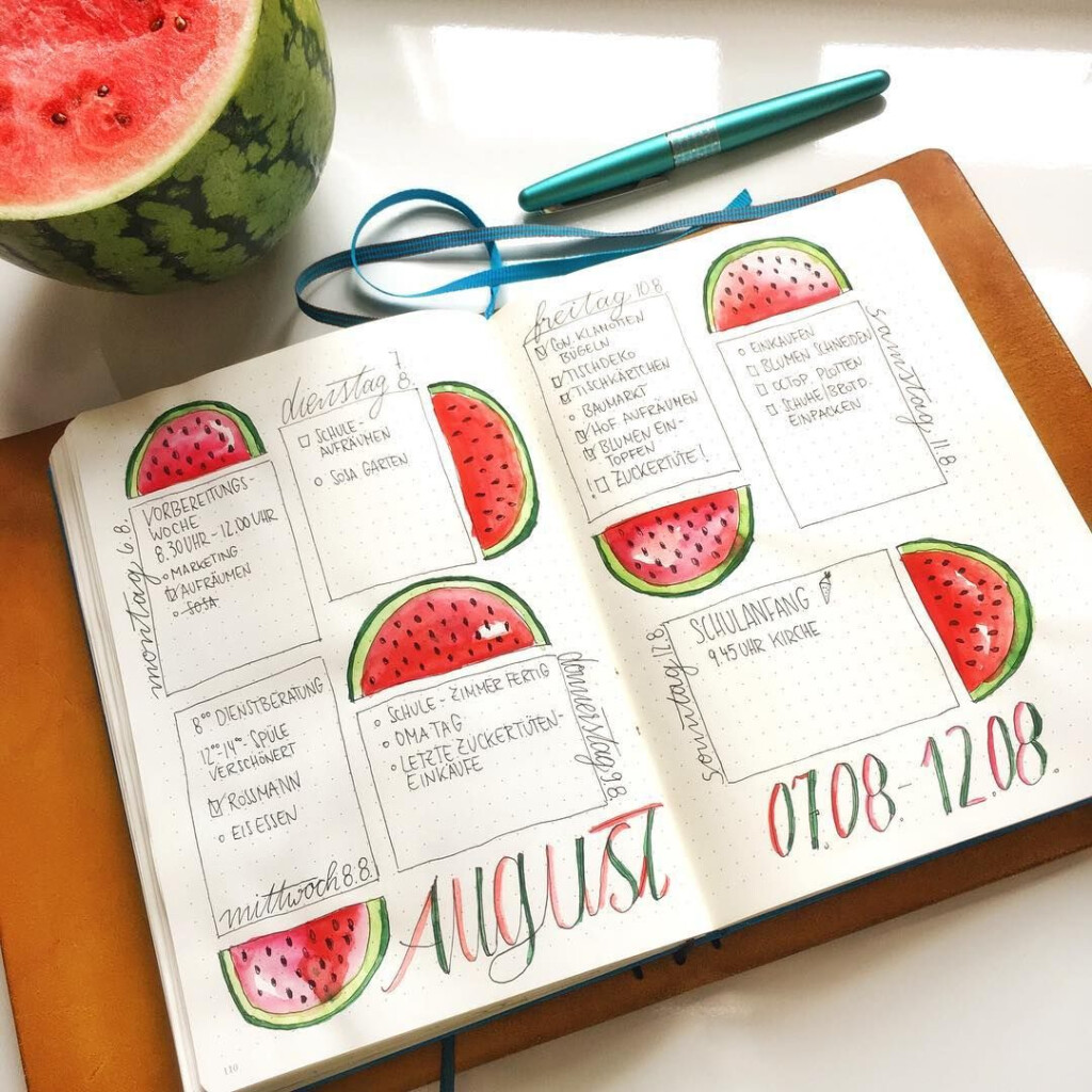 55 Stunning Watermelon Bullet Journal Ideas My Inner Creative 