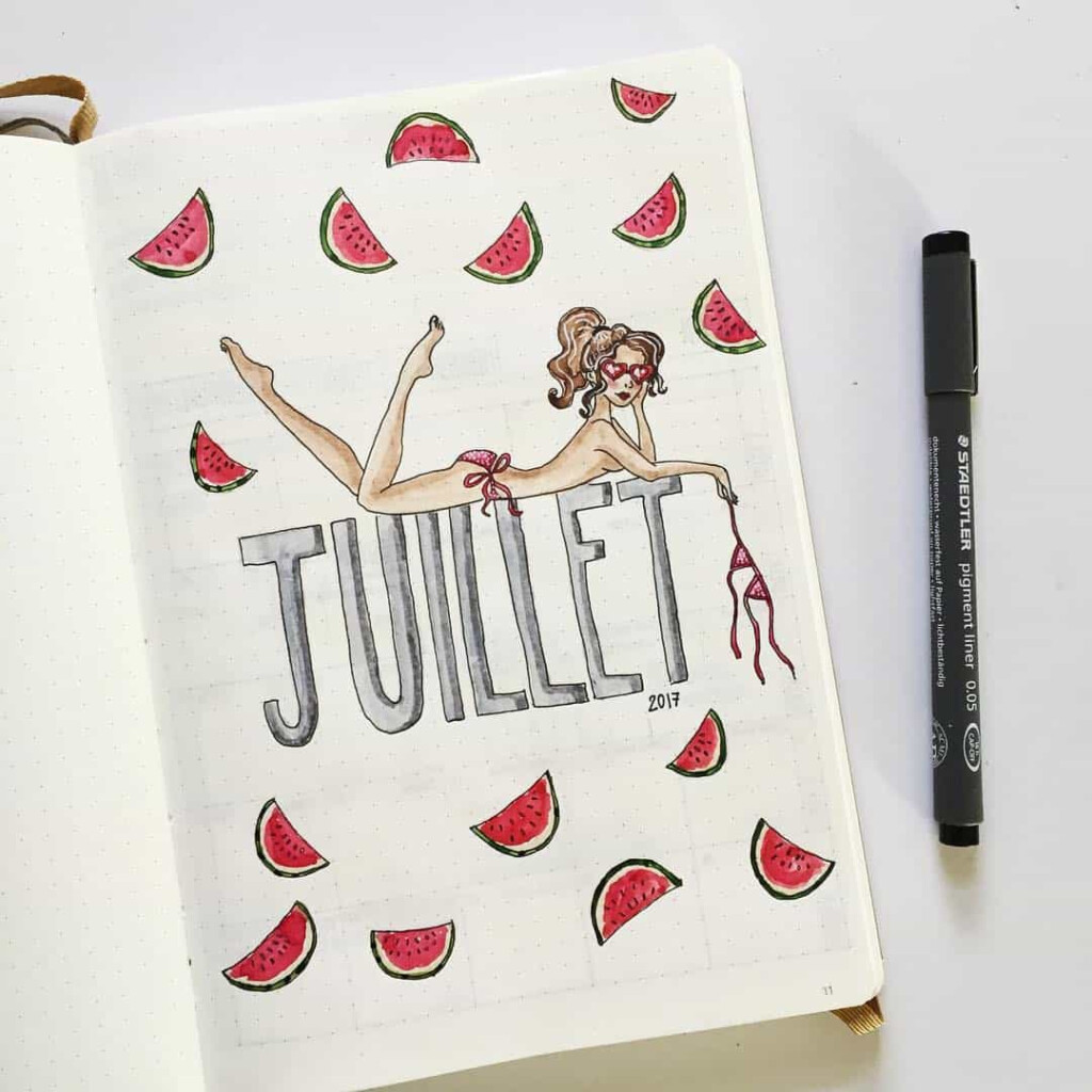 55 Stunning Watermelon Bullet Journal Ideas My Inner Creative