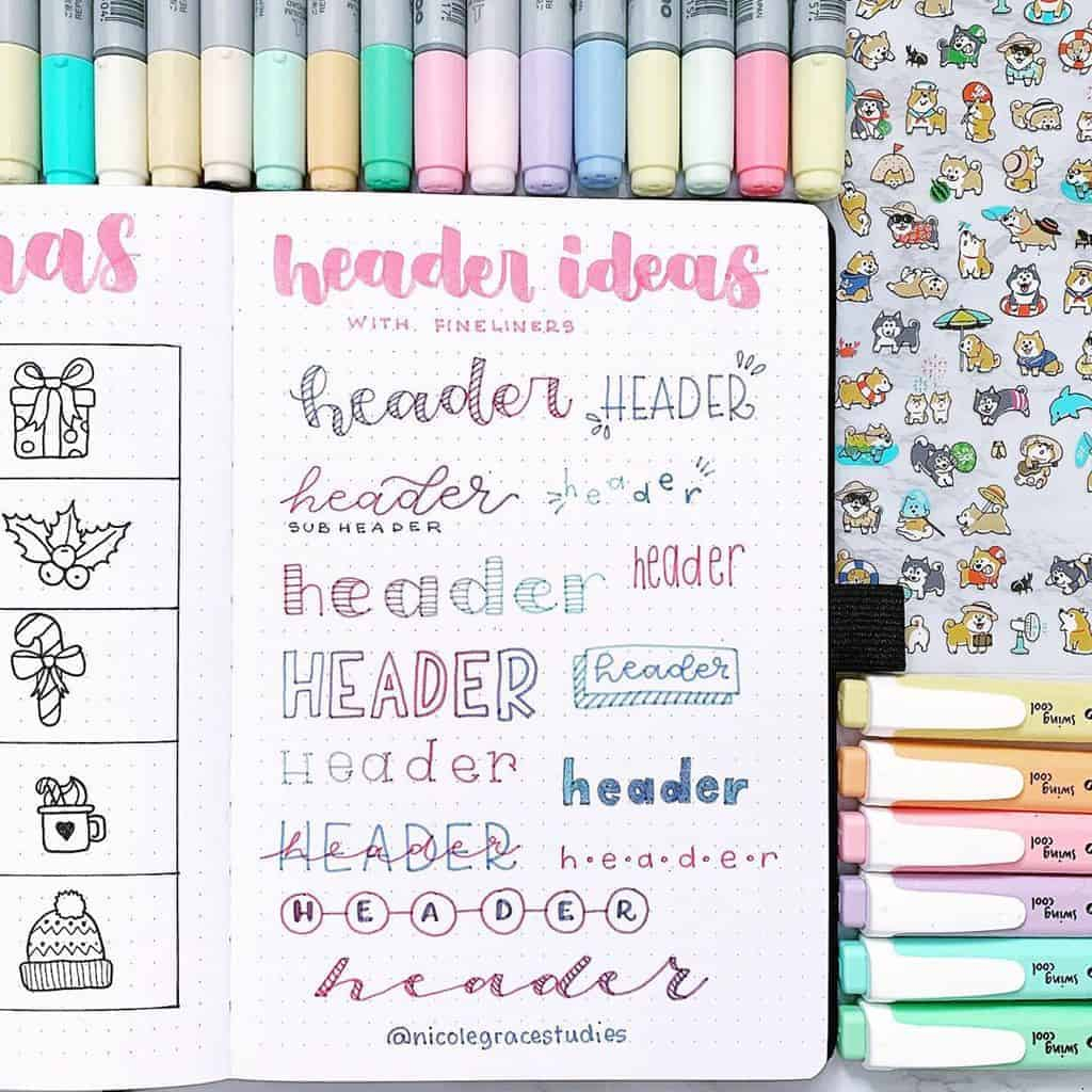 90 Simple And Creative Bullet Journal Header And Title Ideas Masha Plans