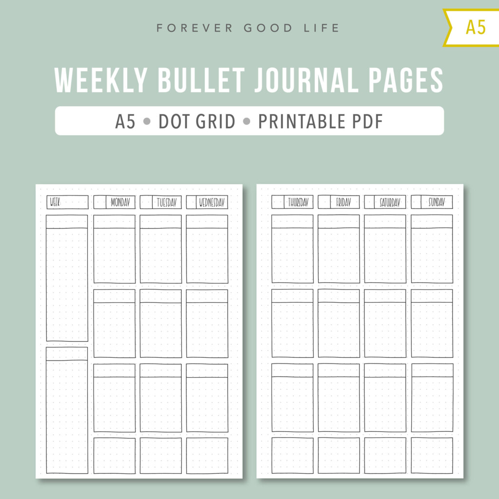 A5 Bullet Journal Templates