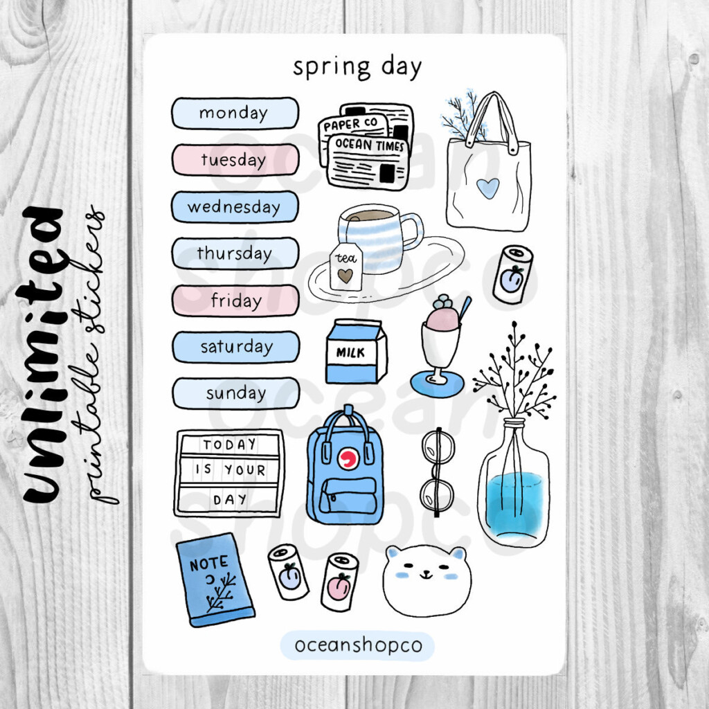 Aesthetic Bullet Journal Stickers Printable Printable Templates