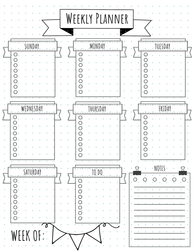 Blank Bullet Journal Printables