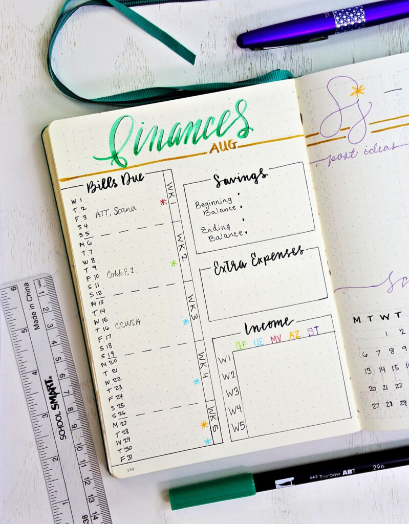 Bullet Journal Budget Tracker Printable Printable And Enjoyable Learning