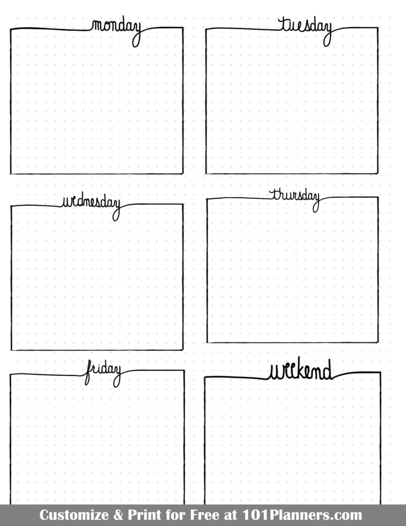 Bullet Journal Calendar Free Customizable Printable