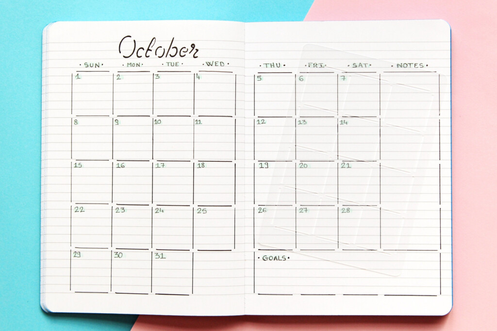 Bullet Journal Calendar Layout