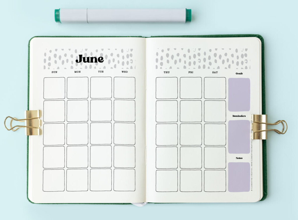 Bullet Journal Calendar Printable October Free Printable Templates