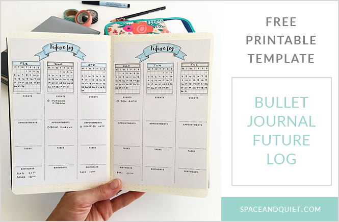 Bullet Journal Future Log Template And Someday Log