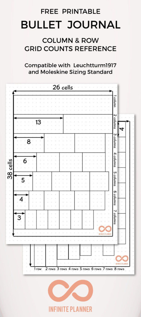 Bullet Journal Grid Count Reference I Often Find Myself Wanting To 