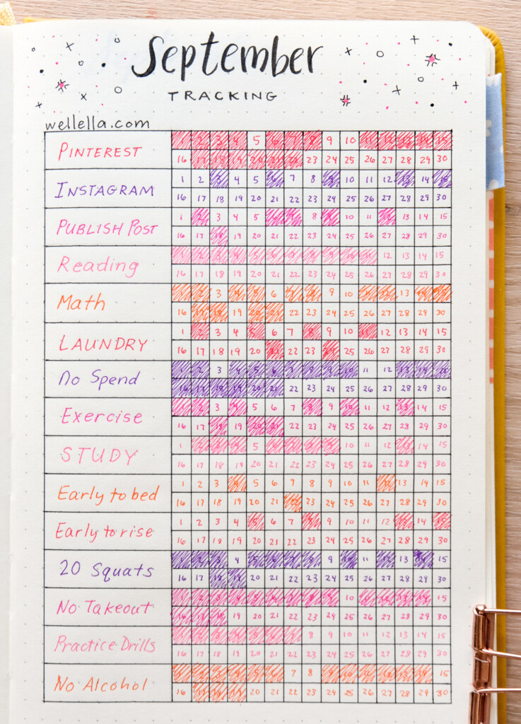 Bullet Journal Habit Tracker Guide Wellella