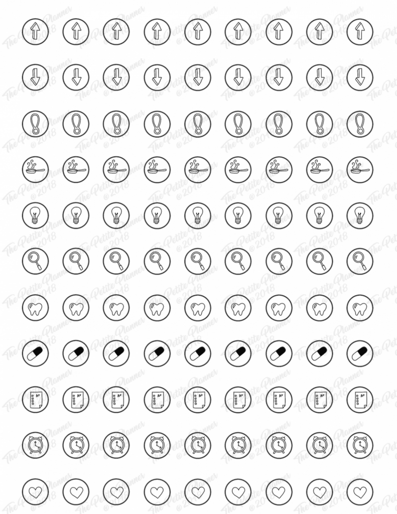 Bullet Journal Icon Printable Stickers The Petite Planner