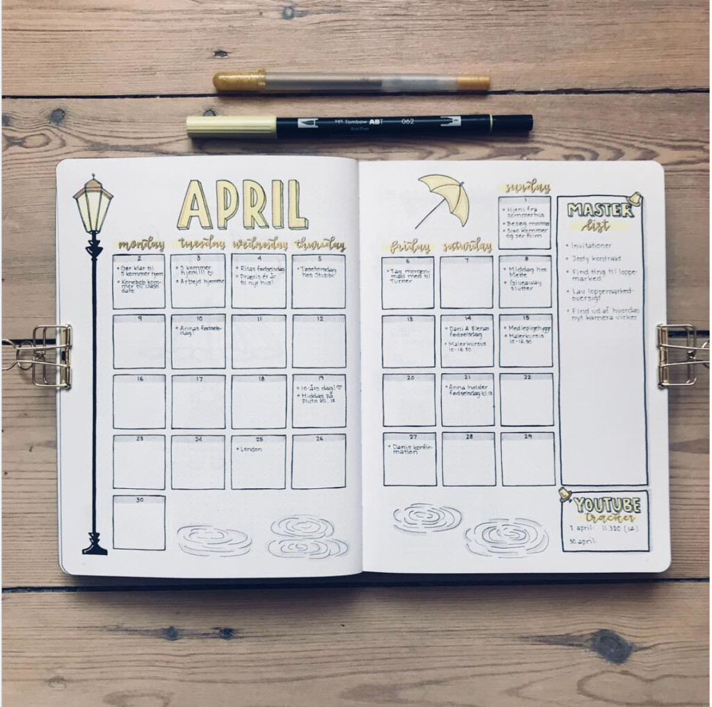 Bullet Journal Monthly Spread Printable Free Printable Templates