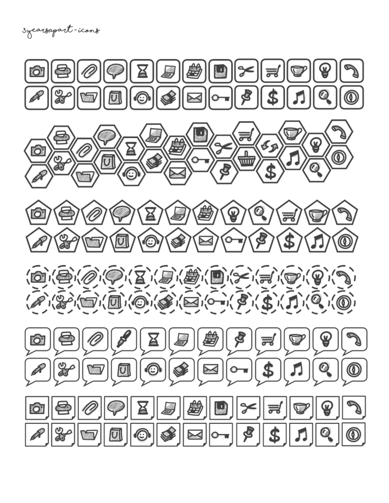 Bullet Journal Stickers Free Printable Black And White Free Printable