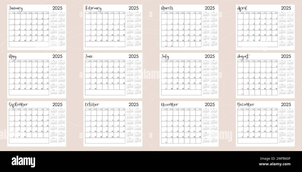 Bullet Journal Template Monthly Planer 2025 Week Start From Sunday 