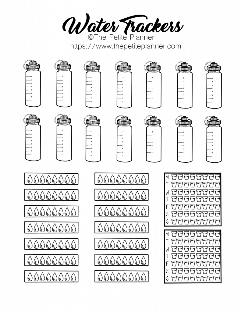 Bullet Journal Water Tracker Printable Inspiration The Petite Planner