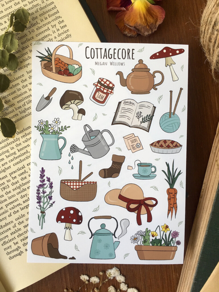 Cottagecore Sticker Sheet Bullet Journal Stickers Planner Etsy