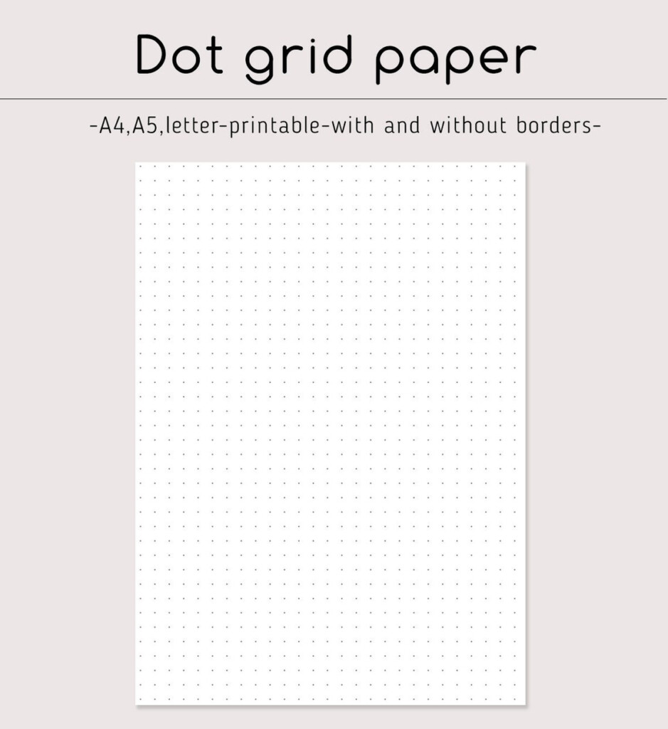 Dot Grid Paper Bullet Journal Paper Printable A4 A5 Letter Etsy