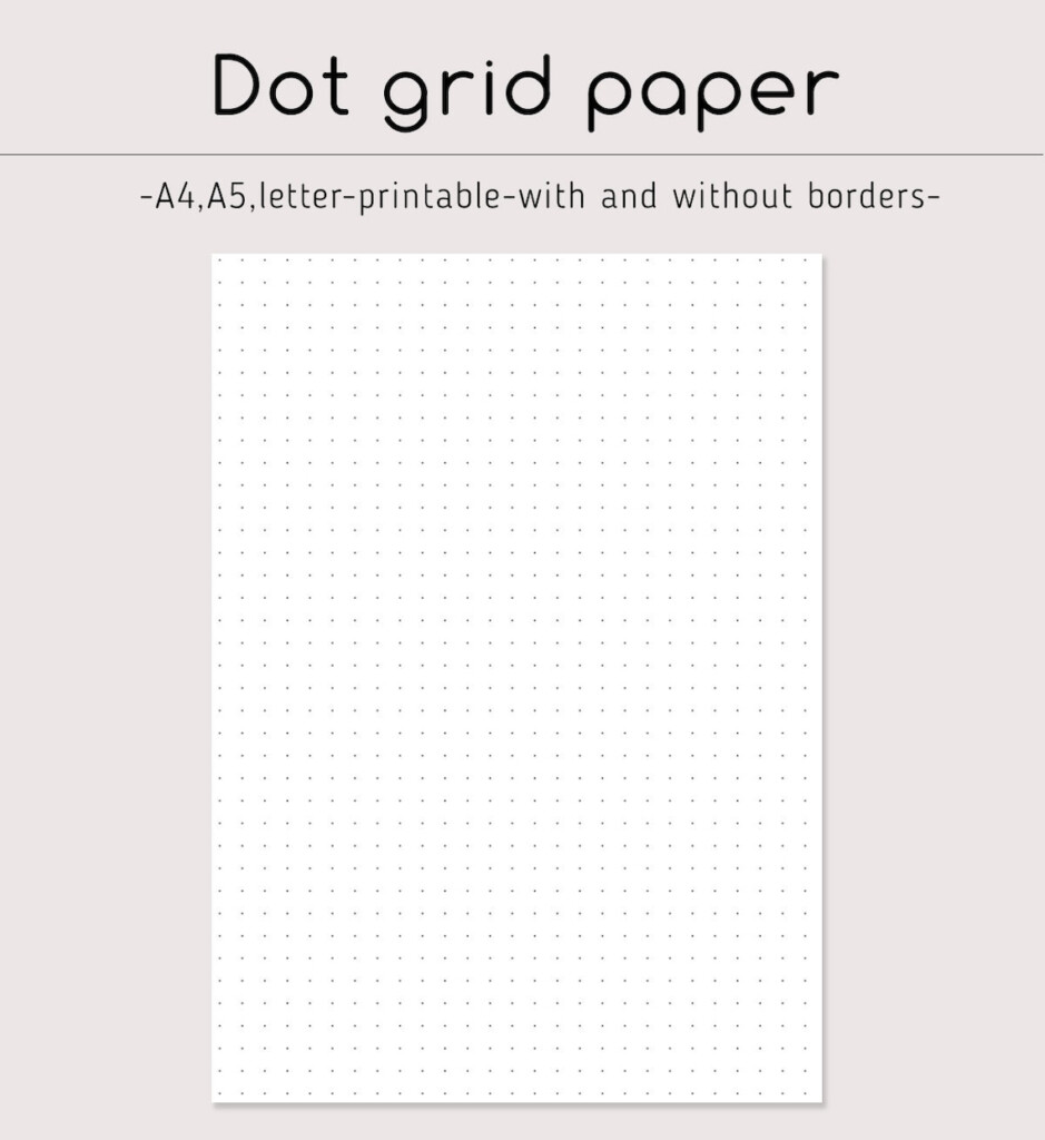 Dot Grid Paper Bullet Journal Paper Printable A4 A5 Letter Etsy