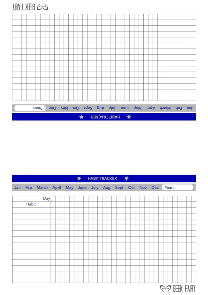 Download Free Printable A5 Bullet Journal Filofax Inserts Geek Fairy 