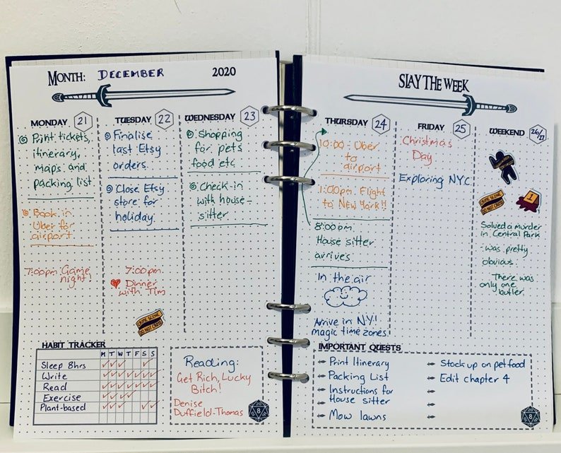 Dungeons And Dragons Weekly Planner Bullet Journal With D D Etsy