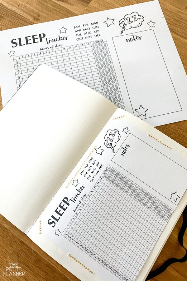 EASY Bullet Journal Sleep Tracker FREE Printable The Petite Planner