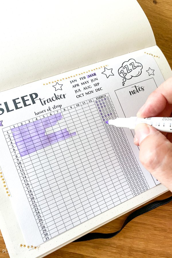 EASY Bullet Journal Sleep Tracker FREE Printable The Petite Planner