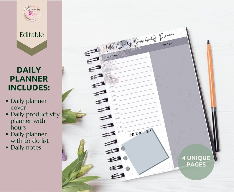 Editable Daily Bullet Journal Printable Daily Planner Etsy