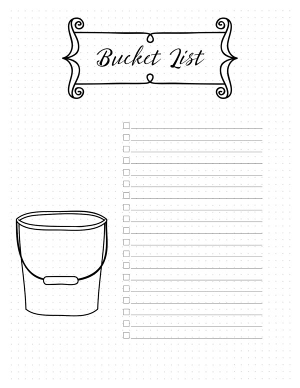 Free Bucket List Printable Customize Online Print At Home