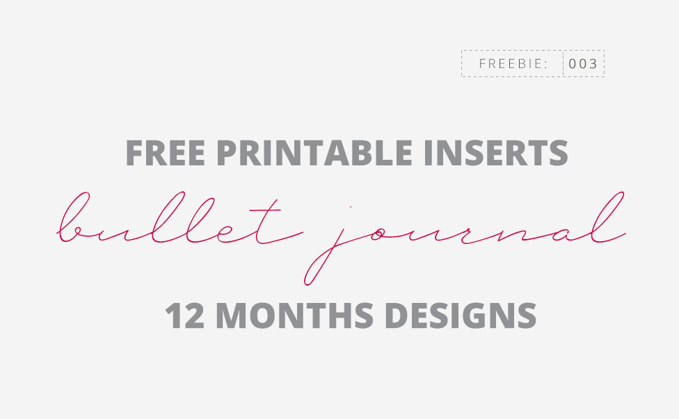 Free Bullet Journal 12 Months Designs A5 Printable Inserts Download 