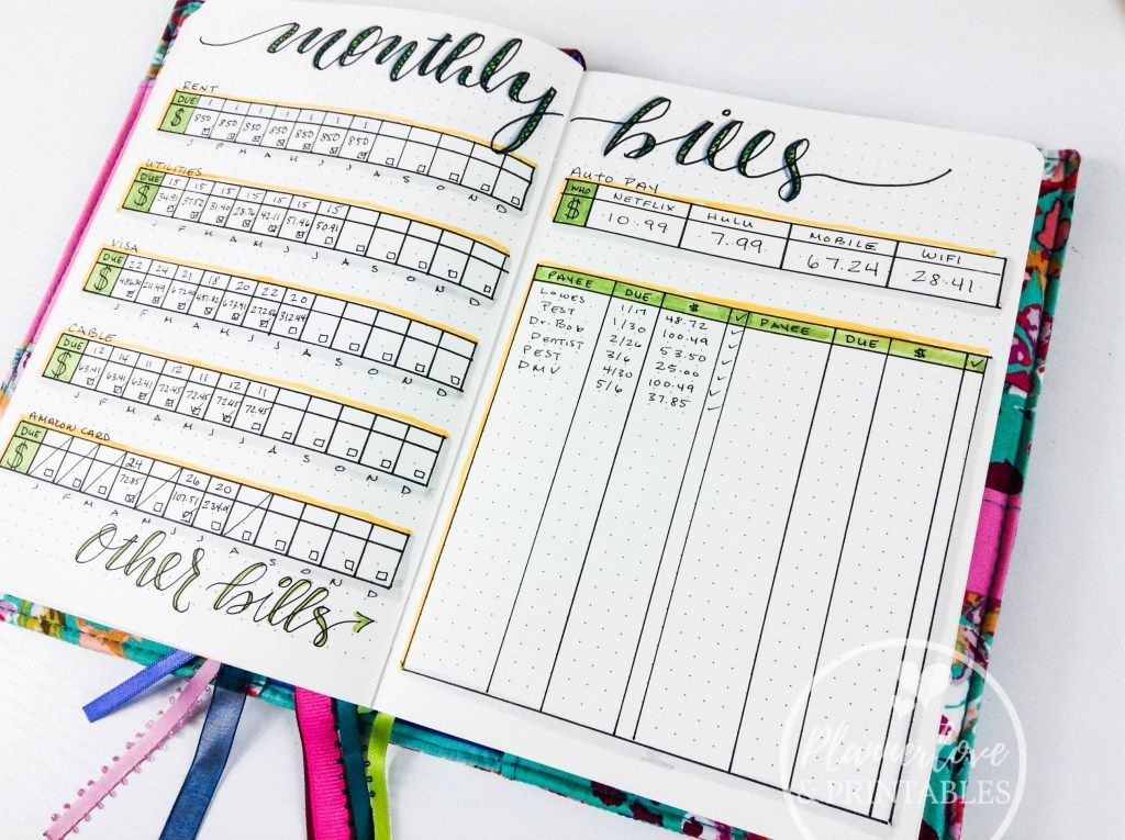 Free Bullet Journal Bill Tracker Printable Free Printable Templates