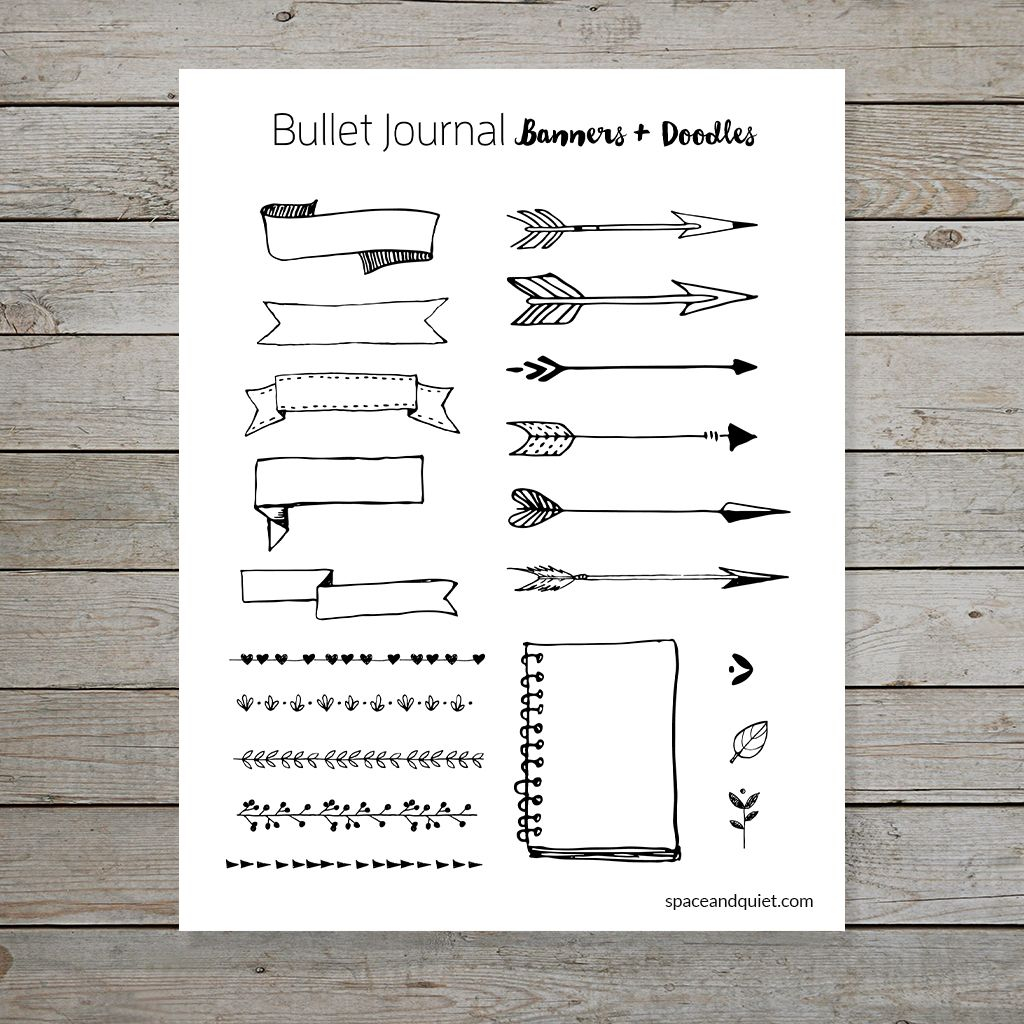 Free Bullet Journal Printable Banners And Doodles Bullet Journal 