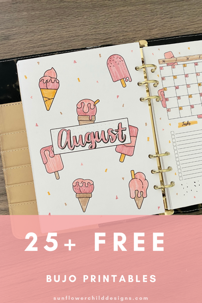 Free Bullet Journal Printables 25 Pages With Doodles Sunflower Child 