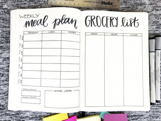 Free Meal Planner Bullet Journal Printable Fitygm