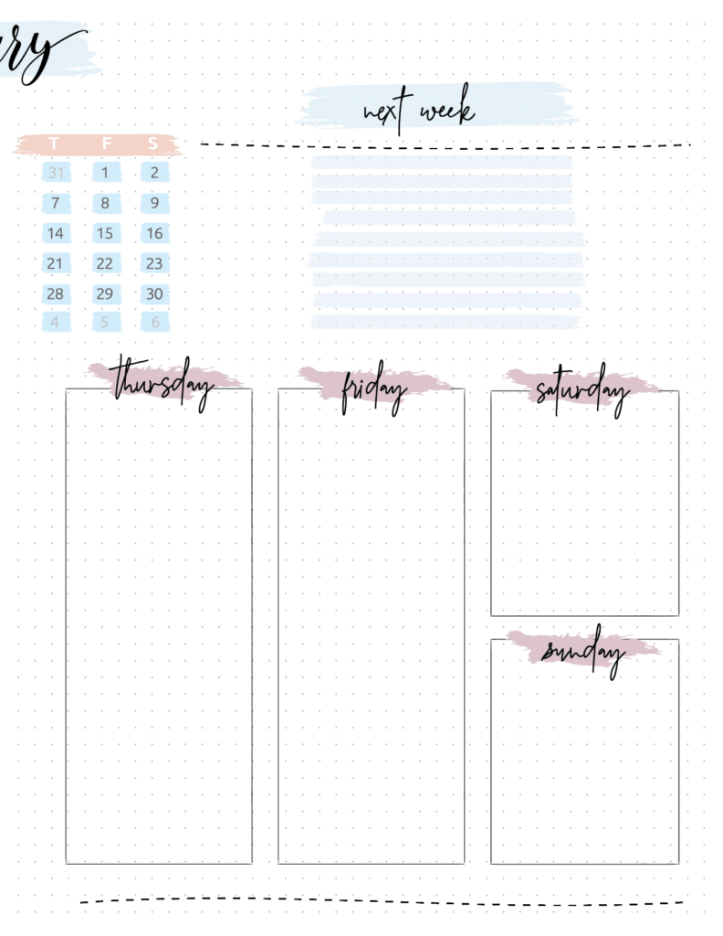 Free Monthly Bullet Journal Layout Pages Free Printable Planners