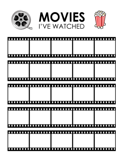 FREE Movie Tracker Printable Film Reels Tracking Films You ve 